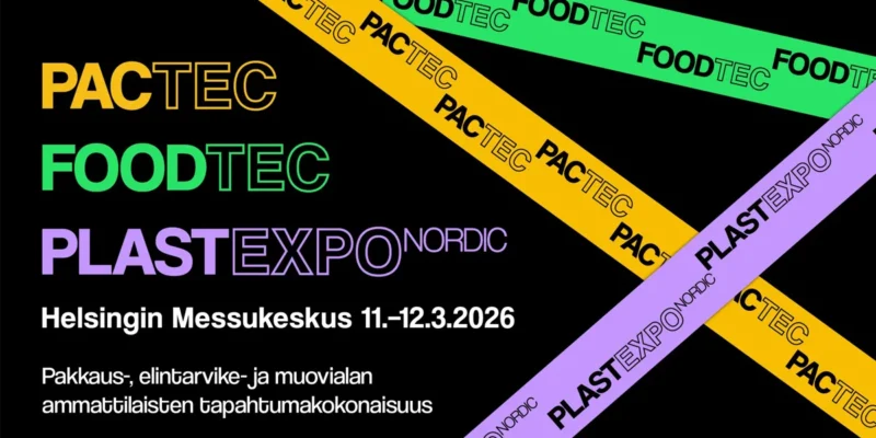 Pakkaus-, elintarvike- ja muovialan ammattilaisten messumainos